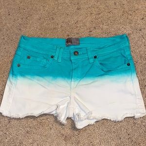 BLUE AND WHITE OMBRÉ SHORTS